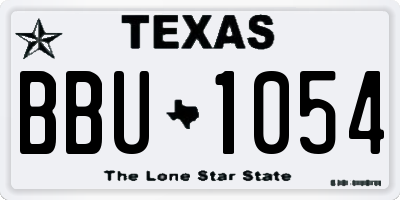 TX license plate BBU1054