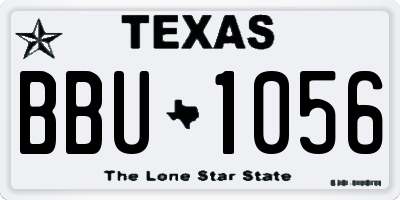 TX license plate BBU1056