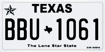 TX license plate BBU1061