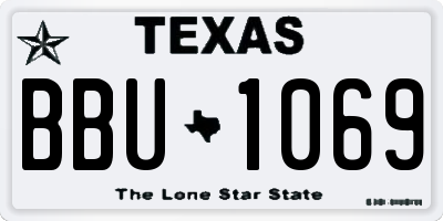 TX license plate BBU1069