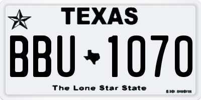 TX license plate BBU1070