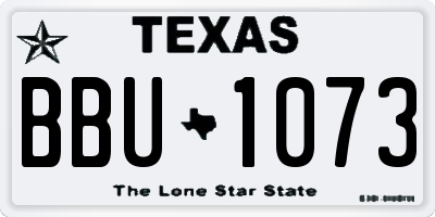TX license plate BBU1073