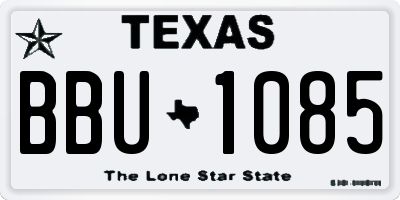 TX license plate BBU1085