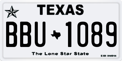 TX license plate BBU1089