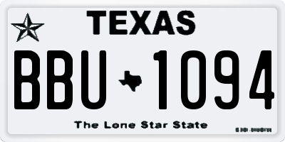 TX license plate BBU1094
