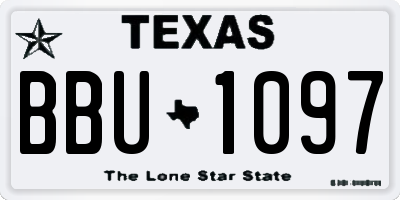 TX license plate BBU1097