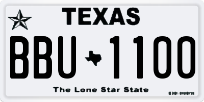 TX license plate BBU1100