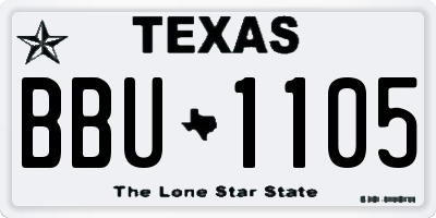 TX license plate BBU1105