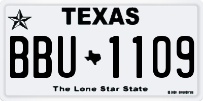 TX license plate BBU1109