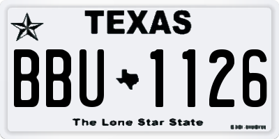 TX license plate BBU1126