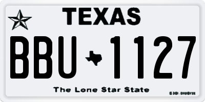 TX license plate BBU1127