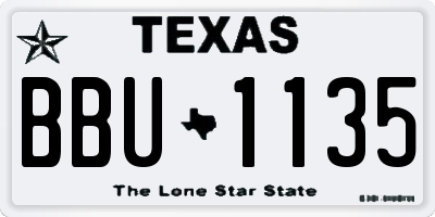TX license plate BBU1135