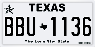 TX license plate BBU1136