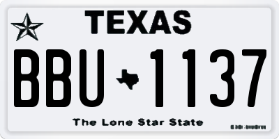 TX license plate BBU1137