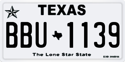 TX license plate BBU1139