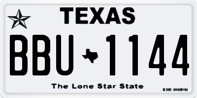 TX license plate BBU1144