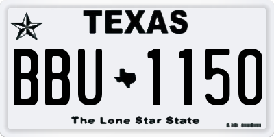 TX license plate BBU1150