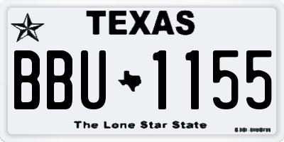 TX license plate BBU1155