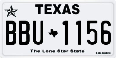 TX license plate BBU1156