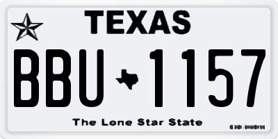 TX license plate BBU1157