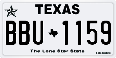 TX license plate BBU1159