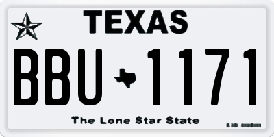 TX license plate BBU1171