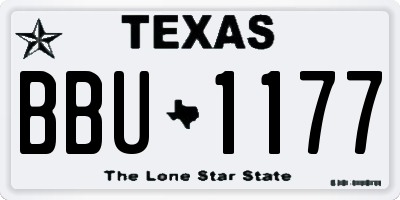 TX license plate BBU1177