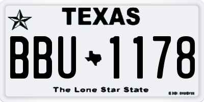 TX license plate BBU1178