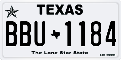 TX license plate BBU1184