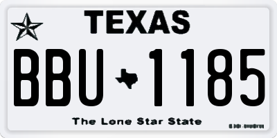 TX license plate BBU1185