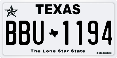 TX license plate BBU1194
