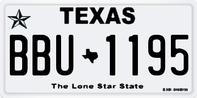 TX license plate BBU1195