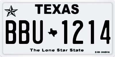 TX license plate BBU1214