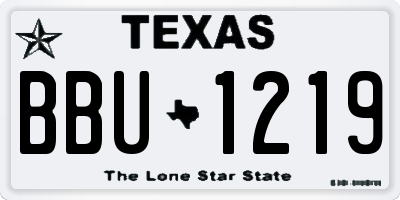 TX license plate BBU1219