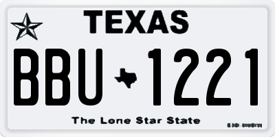 TX license plate BBU1221