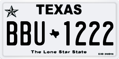 TX license plate BBU1222