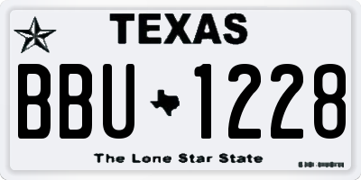 TX license plate BBU1228