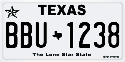 TX license plate BBU1238