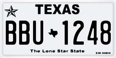 TX license plate BBU1248