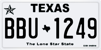 TX license plate BBU1249