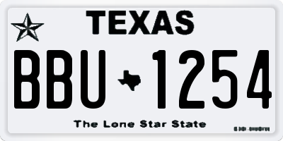 TX license plate BBU1254