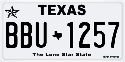 TX license plate BBU1257
