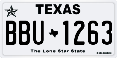 TX license plate BBU1263