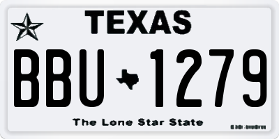TX license plate BBU1279