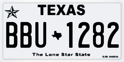 TX license plate BBU1282
