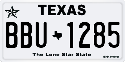TX license plate BBU1285