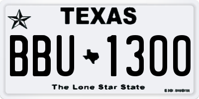 TX license plate BBU1300