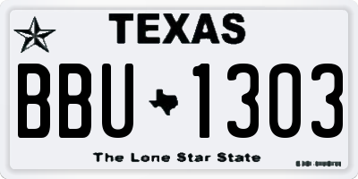 TX license plate BBU1303