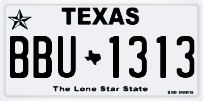 TX license plate BBU1313