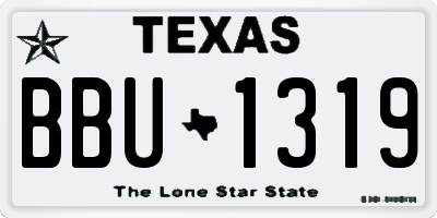 TX license plate BBU1319